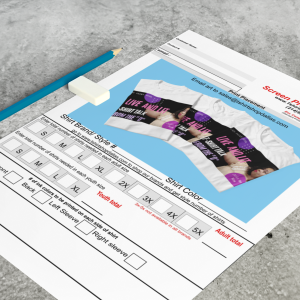 Downloadable T-Shirt Order Form